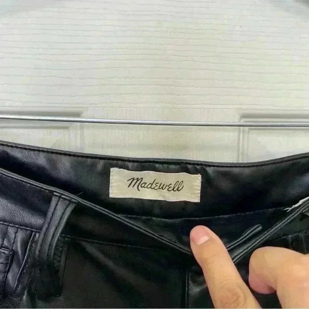Madewell The Perfect Vintage Straight Jean: Faux Leather Edition Sz 29